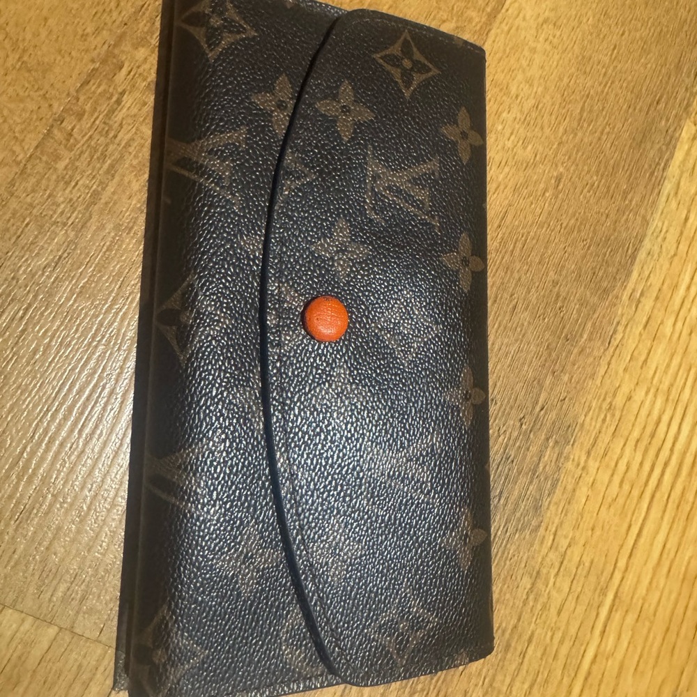 Louis Vuitton Monogram Wallet with Bright Orange Interior